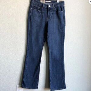 NWT Levi’s Womens Mid Rise Bootcut Jeans 4 Long Dark Wash